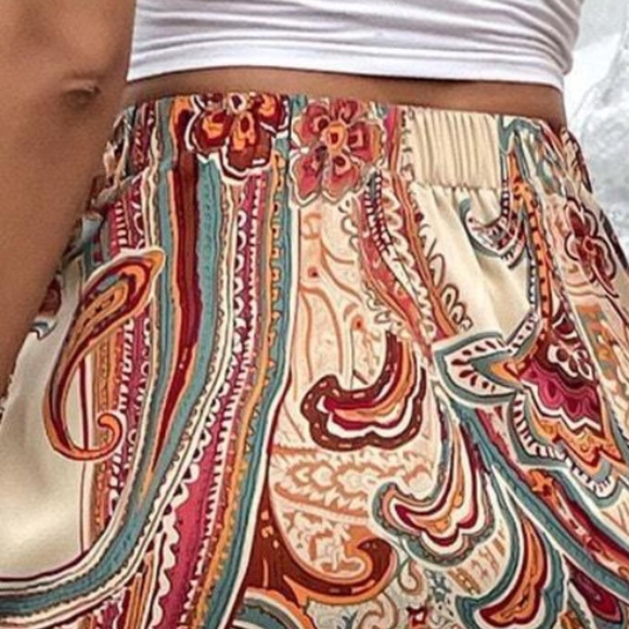 Boho Paisley Floral Print Side Tie Maxi Skirt - Picture 7 of 7